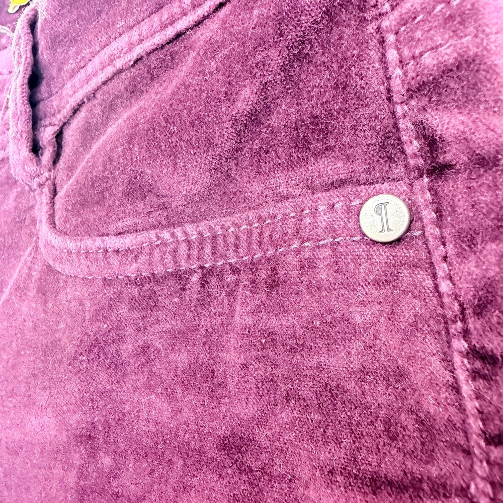 Pilcro and the Letterpress Pants Women 27 Purple Serif Velvet Anthropologie - Picture 10 of 12